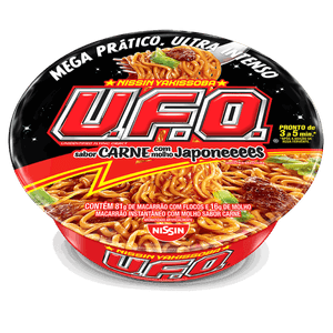 Macarrão Instantâneo Yakissoba Carne com Molho Japonês Nissin U.F.O. Bandeja 97g