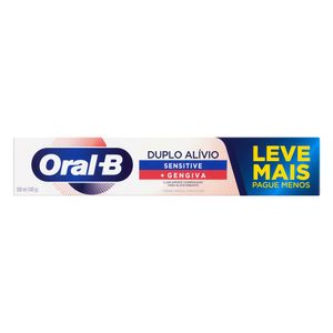 Creme Dental Oral-B Duplo Alívio Sensitive + Gengiva Caixa 140g Leve Mais Pague Menos