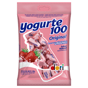 Bala Iogurte de Morango Dori Yogurte100 Original Pacote 100g