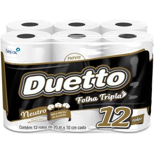 Papel Higienico Duetto 20 Metros Folha Tripla PE 12UN