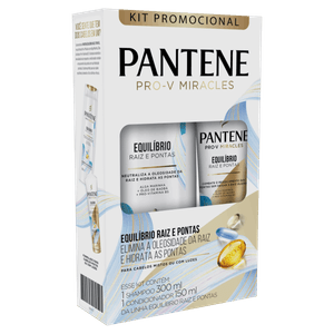 Kit Shampoo 300ml + Condicionador 150ml Pantene Equilíbrio Raiz e Pontas