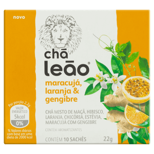 Chá Maracujá, Laranja & Gengibre Chá Leão Caixa 22g 10 Unidades