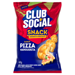 Snack Assado Crocante Pizza Marguerita Club Social Pacote 68g