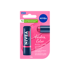 Hidratante Labial Rosa Pink Nivea Hidra Color Blister 4,8g