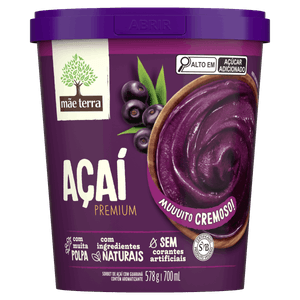 Sorbet Açaí Mãe Terra Premium Pote 700ml