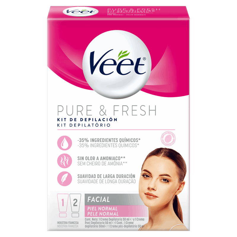 Kit-Creme-Depilatorio---Pos-Depilatorio-Facial-Normal-Veet-50ml-Cada