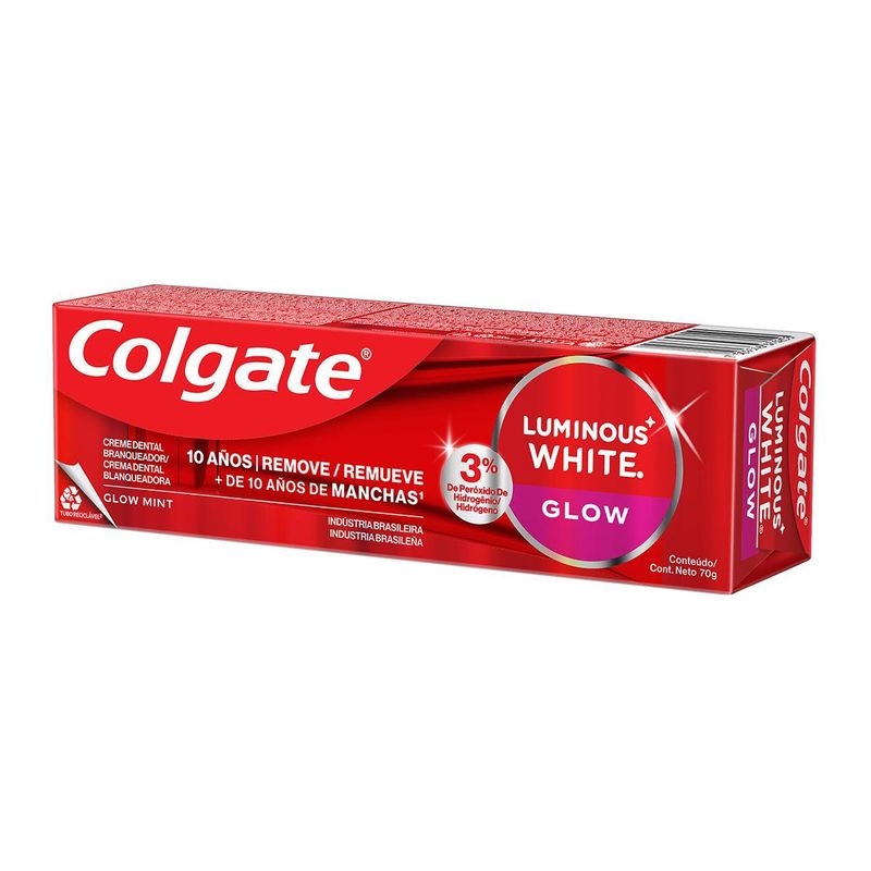 Creme-Dental-Glow-Mint-Colgate-Luminous-White-Caixa-70g