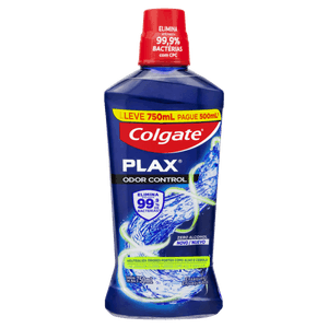 Enxaguante Bucal Zero Álcool Colgate Plax Odor Control Frasco Leve 750ml Pague 500ml