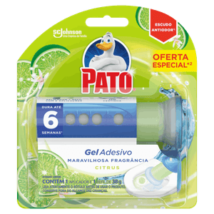 Detergente Sanitário Gel Adesivo com Aplicador Citrus Pato 38g Refil