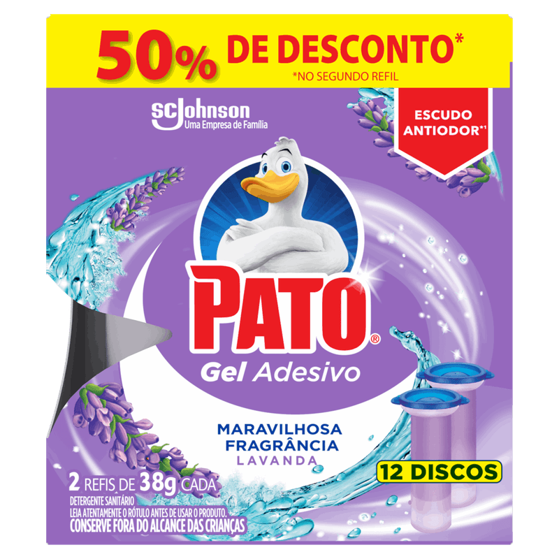 Detergente-Sanitario-Gel-Adesivo-Lavanda-Pato-38g-Cada-2-Unidades-Gratis-50--de-Desconto-no-Segundo-Refil