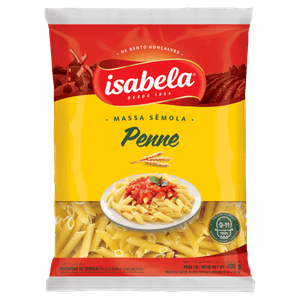 Macarrão de Sêmola Penne Isabela Pacote 400g