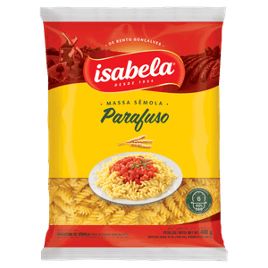 Macarrão de Sêmola Parafuso Isabela Pacote 400g