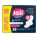 Absorvente-Higienicos-Descartaveis-com-Abas-Mili-Leve-Mais-Pague-Menos-Pacote-32-Unidades