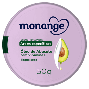 Creme Hidratante Toque Seco Óleo de Abacate Monange Áreas Específicas Pote 50g