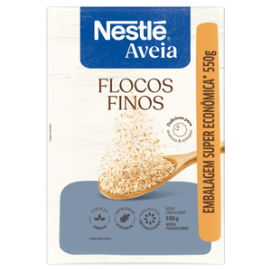 Aveia em Flocos Finos Nestlé Caixa 550g Embalagem Super Econômica