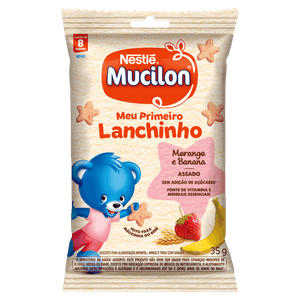 Biscoito Morango e Banana Mucilon Meu Primeiro Lanchinho Pacote 35g