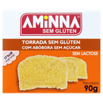 Torrada Abóbora sem Glúten Zero Lactose Zero Açúcar Aminna Caixa 90g