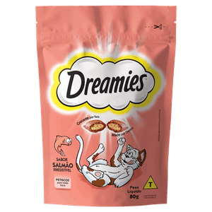 Petisco para Gatos Salmão Dreamies Pouch 80g