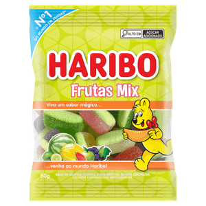 Bala de Gelatina Frutas Mix Haribo Pacote 80g