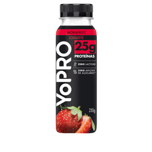 Iogurte Parcialmente Desnatado Morango Diet Zero Lactose Yopro Frasco 250g