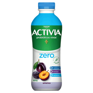 Leite Fermentado Desnatado Ameixa Zero Lactose Activia Zero Garrafa 800g