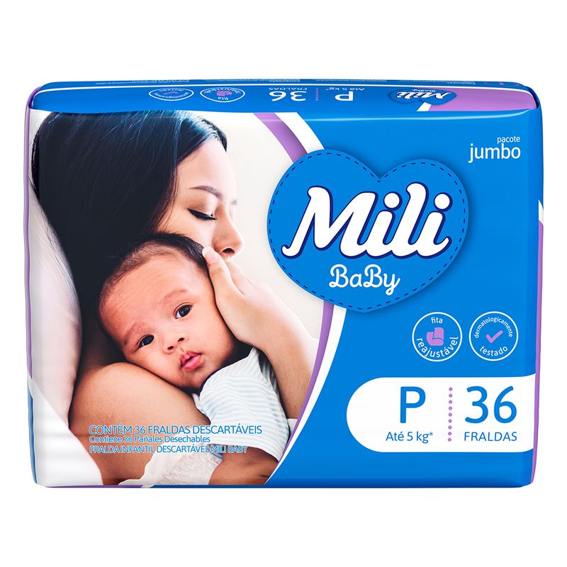 Fralda-Descartavel-Infantil-Baby-Mili-Jumbo-Pacote-36-Unidades