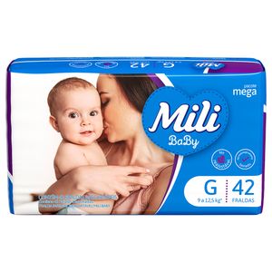 Fralda Descartável Infantil Baby Mili Mega G Pacote 42 Unidades