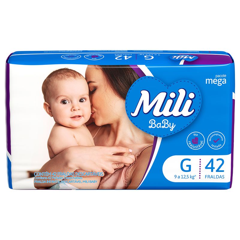 Fralda-Descartavel-Infantil-Baby-Mili-Mega-G-Pacote-42-Unidades