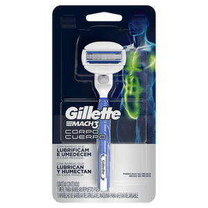 Aparelho Recarregável e Carga Corpo Gillette Mach3