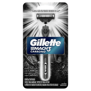 Aparelho Recarregável e Carga para Barbear Gillette Mach3 Carbono