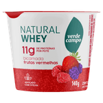 Iogurte Desnatado Bicamadas Frutas Vermelhas Zero Lactose Verde Campo Natural Whey Pote 140g
