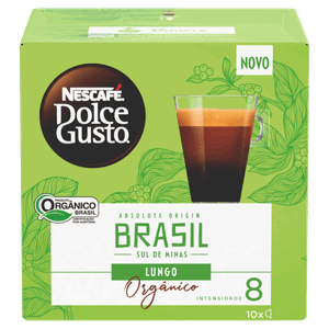 Café em Cápsula Torrado e Moído Lungo Orgânico Nescafé Dolce Gusto Absolute Origin Brasil Caixa 80g 10 Un