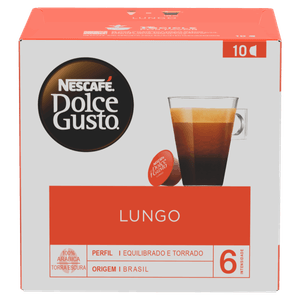 Café em Cápsula Torrado e Moído Lungo Nescafé Dolce Gusto Caixa 70g 10 Un