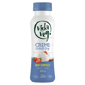 Creme de Leite Bate Chantilly Zero Lactose Vida Veg Frasco 220g