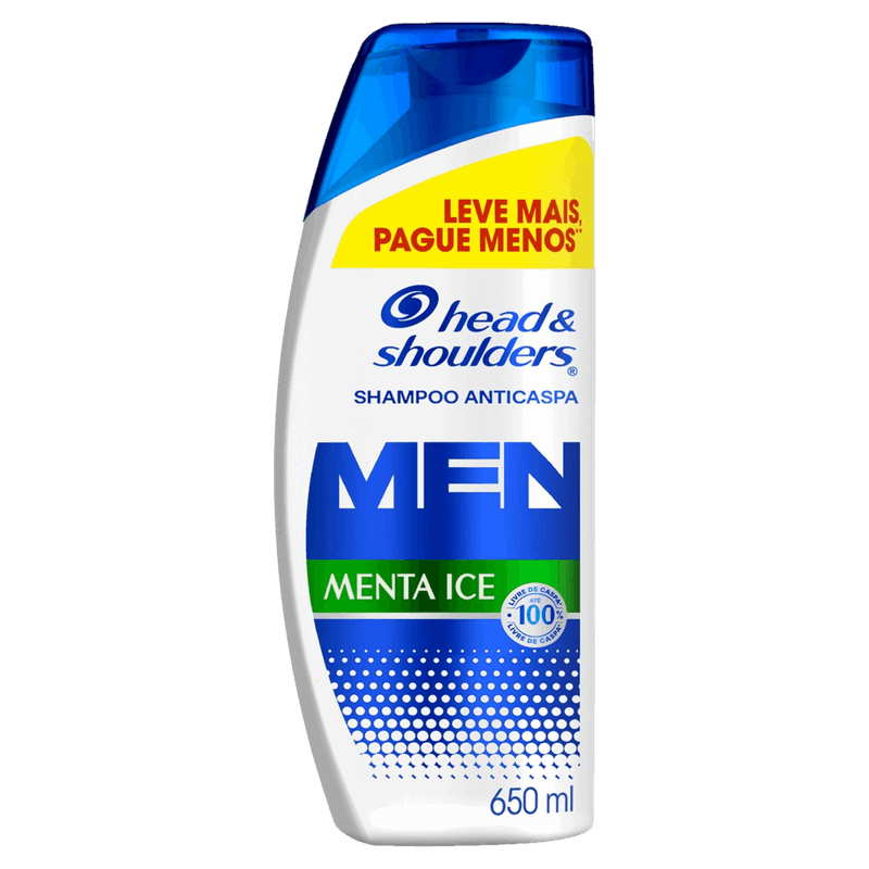 Shampoo Anticaspa Menthol Sport Head & Shoulders Men Frasco 650ml Leve Mais Pague Menos
