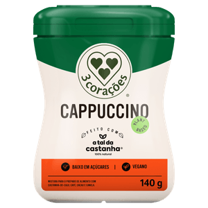 Bebida à Base de Castanha-de-Caju Cappuccino 3 Corações Pote 140g