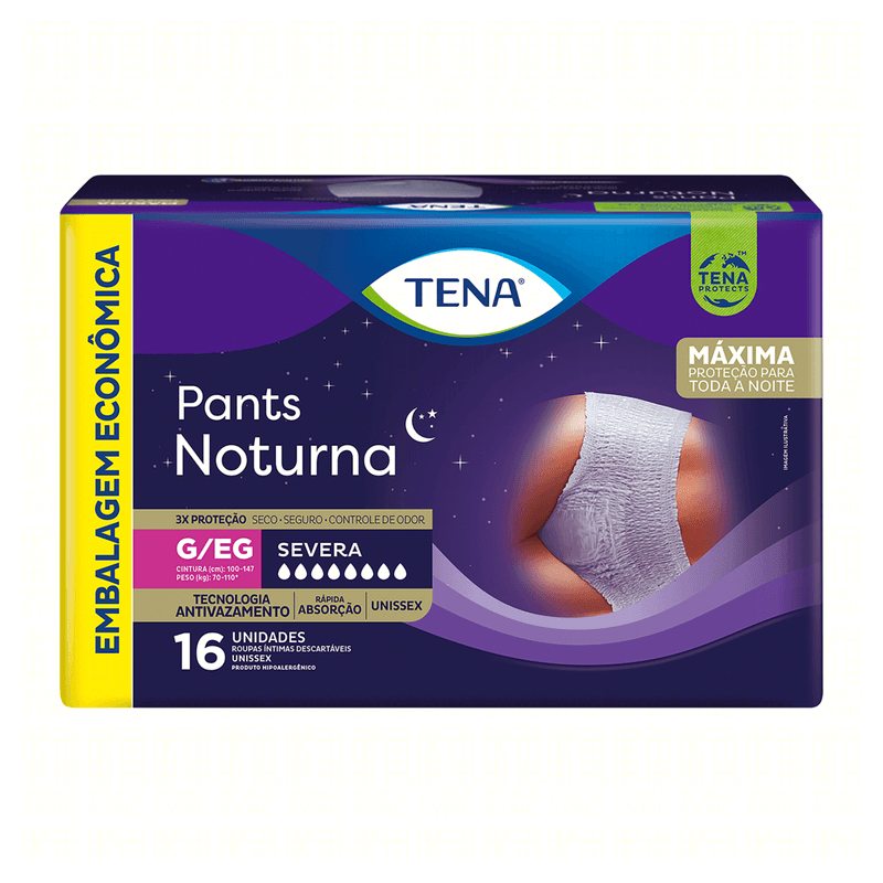 Roupa-Intima-Descartavel-Unissex-Tena-Pants-Noturna-G-EG-Pacote-16-Unidades-Embalagem-Economica