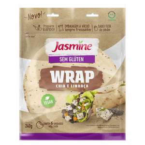 Massa Tortilha Chia e Linhaça sem Glúten Jasmine Pouch 240g