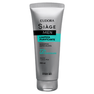 Shampoo Eudora Siàge Men Limpeza Purificante Bisnaga 250ml