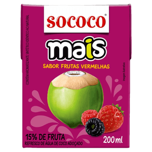 Água de Coco Frutas Vermelhas Sococo Mais Caixa 200ml