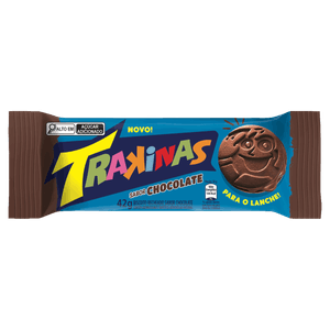 Biscoito Recheio Chocolate Trakinas Pacote 42g