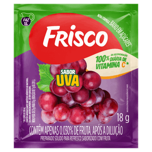 Refresco em Pó Uva Frisco Pacote 18g