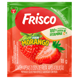 Refresco em Pó Morango Frisco Pacote 18g