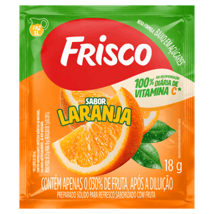 Refresco em Pó Laranja Frisco Pacote 18g