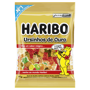 Bala de Gelatina Frutas Ursinhos de Ouro Haribo Pacote 80g