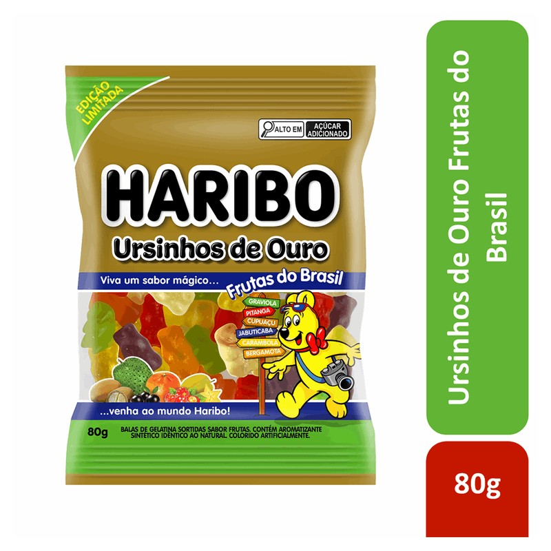 Bala-de-Gelatina-Frutas-do-Brasil-Ursinhos-de-Ouro-Haribo-Pacote-80g