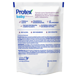 Sabonete Líquido da Cabeça aos Pés Lavanda Protex Baby Sachê 180ml Refil