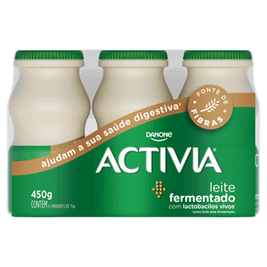 Pack Leite Fermentado Desnatado Baunilha Activia Frasco 450g 6 Unidades