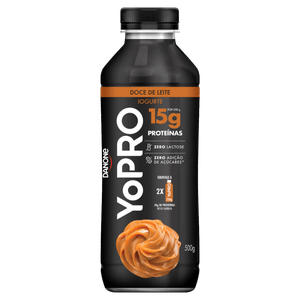 Iogurte Doce de Leite Zero Lactose Yopro Garrafa 500g