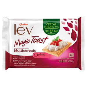 Torrada Multicereais Integral Marilan Lev Magic Toast Pacote 110g 6 Unidades